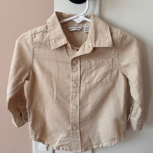 Janie and Jack Beige/Cream Button-Down Shirt
